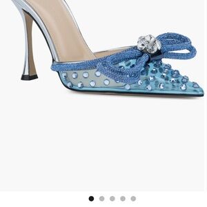 MACH & MACH Blue Crystal Embellished Heels